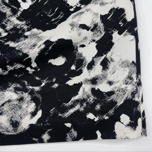 Halogen Nordstrom Skirt Silk Blend Black White Date Cocktail Career Office - Picture 5 of 13